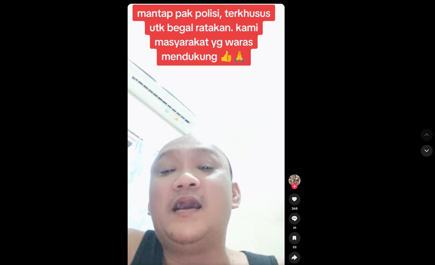 Kiki Syamsuar Unggah Konten Dukung Penindakan Begal oleh Polri